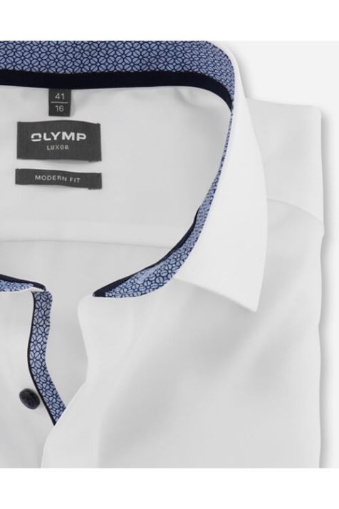 Camicia Uomo Olymp Classic Tinta unita collo Francese Manica corta