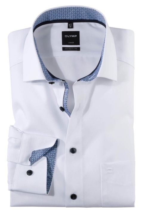 Camicia Uomo Olymp Classic No Stiro Tinta unita collo Italiano Manica lunga