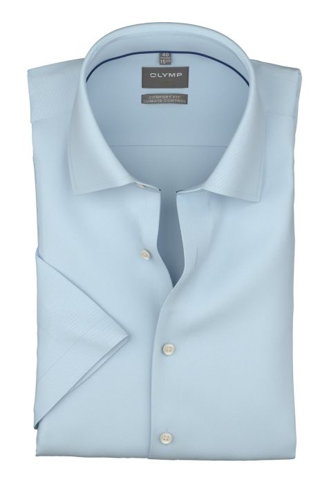 Camicia Uomo Olymp Comfort Tinta unita collo Francese Manica corta