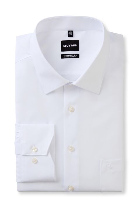 Camicia Uomo Olymp Comfort Tinta unita collo Italiano Manica lunga