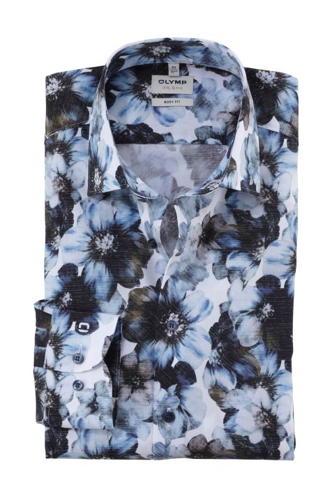 Camicia Uomo Olymp Regular Fantasia collo Francese Manica lunga