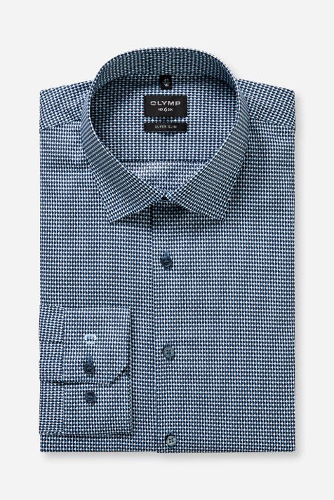 Camicia Uomo Olymp Slim Fantasia collo Italiano Manica lunga