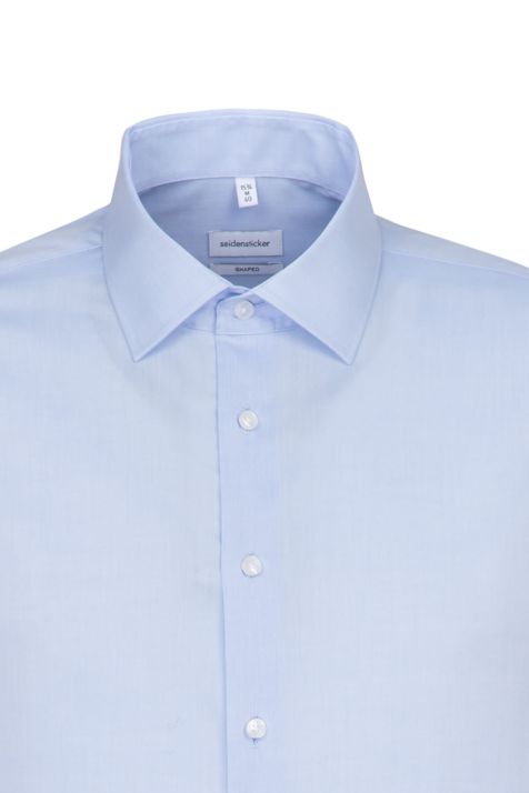 Camicia Uomo Seidensticker Regular No Stiro Tinta unita collo Italiano Manica lunga