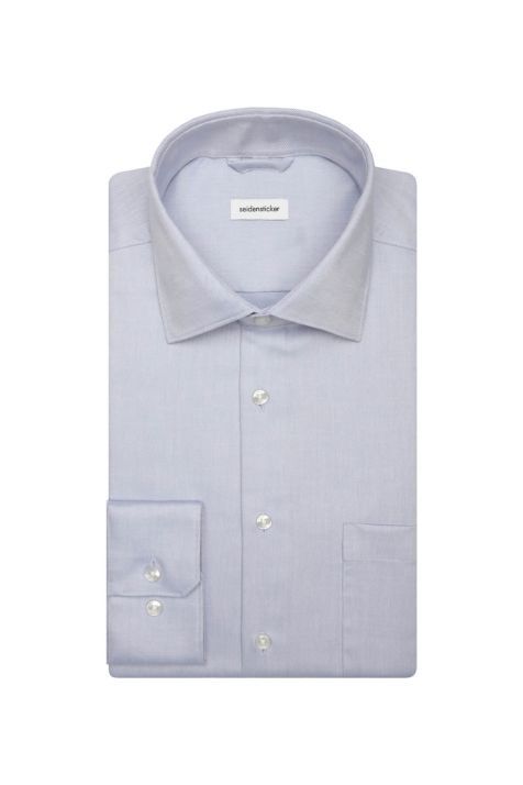 Camicia Uomo Seidensticker Regular No Stiro Tinta unita collo Italiano Manica lunga