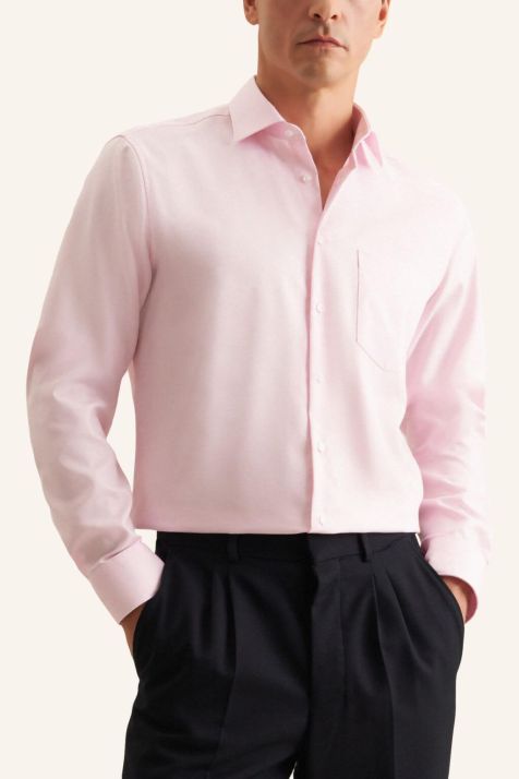 Camicia Uomo Seidensticker Regular No Stiro Tinta unita collo Italiano Manica lunga