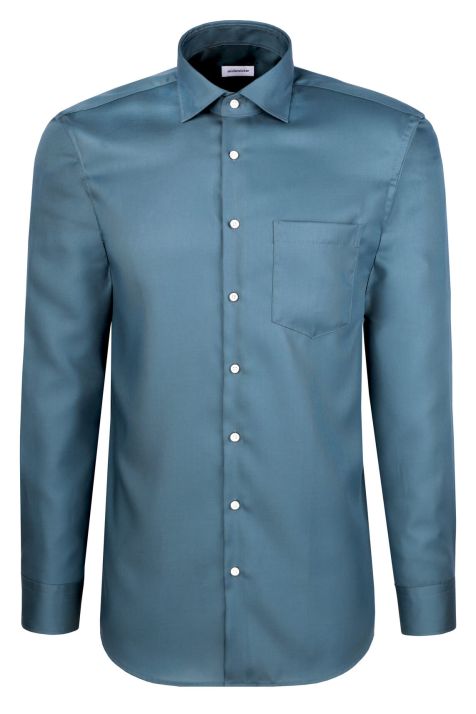 Camicia Uomo Seidensticker Regular No Stiro Tinta unita collo Italiano Manica lunga