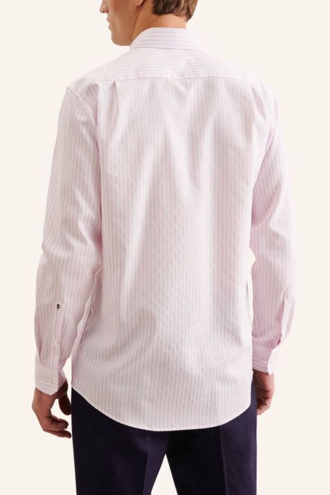 Camicia Uomo Seidensticker Regular No Stiro Righe collo Italiano Manica lunga