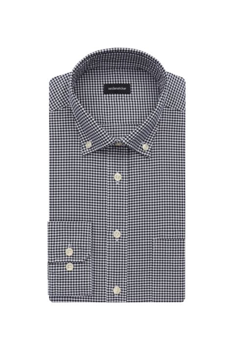 Camicia Uomo Seidensticker Regular No Stiro Quadri collo Button down Manica lunga