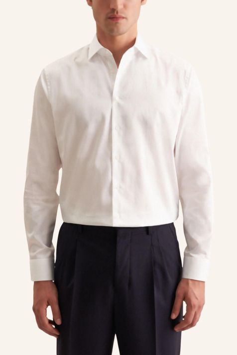 Camicia Uomo Seidensticker Regular Tinta unita collo Italiano Manica lunga