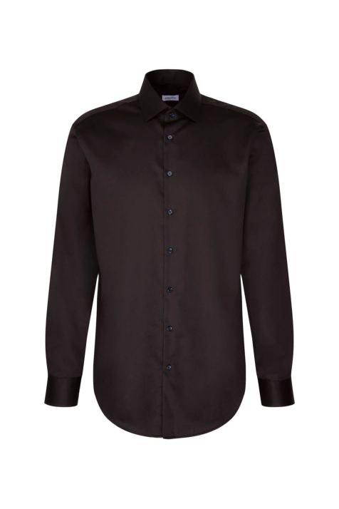 Camicia Uomo Seidensticker Regular Tinta unita collo Italiano Manica lunga
