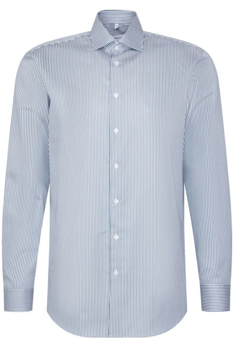 Camicia Uomo Seidensticker Regular No Stiro Righe collo Italiano Manica lunga