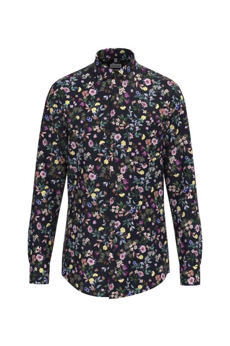 Camicia Uomo Seidensticker Regular No Stiro Fantasia collo Italiano Manica lunga