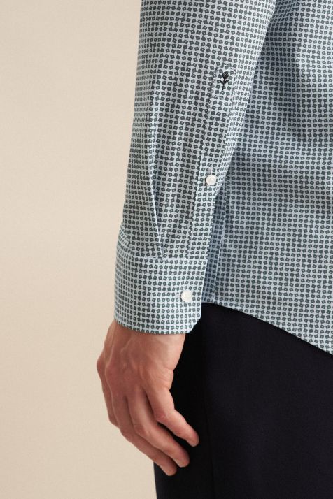 Camicia Uomo Seidensticker Regular No Stiro Fantasia collo Italiano Manica lunga