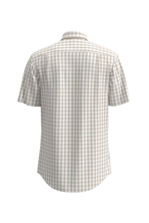 Camicia Uomo Seidensticker Regular No Stiro Quadri collo Button down Manica corta