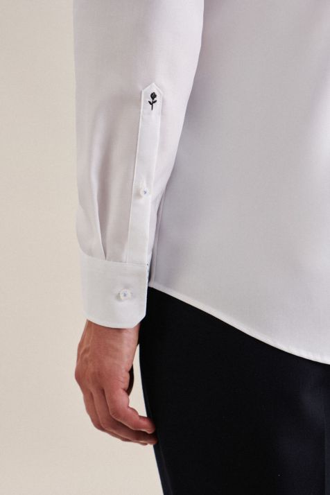 Camicia Uomo Seidensticker Regular No Stiro Tinta unita collo Italiano Manica lunga