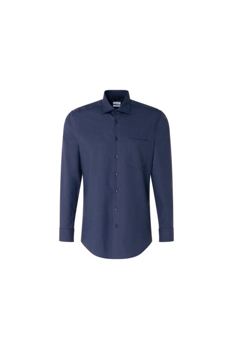 Camicia Uomo Seidensticker Regular No Stiro Tinta unita collo Italiano Manica lunga