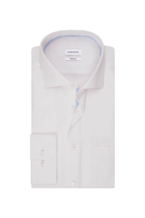 Camicia Uomo Seidensticker Regular No Stiro Tinta unita collo Italiano Manica lunga