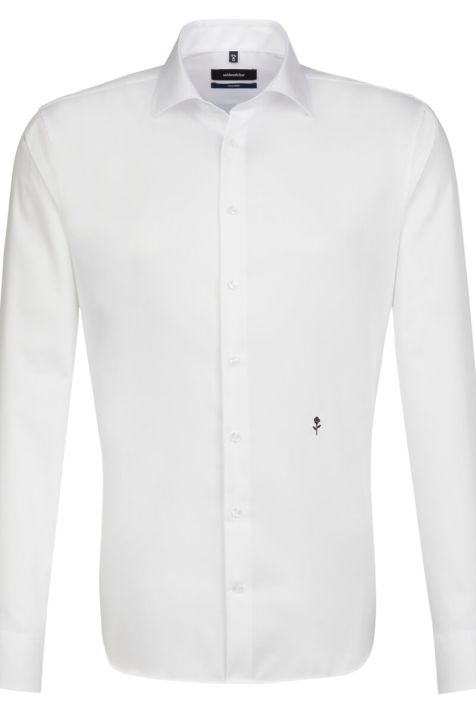 Camicia Uomo Seidensticker Regular No Stiro Tinta unita collo Italiano Manica lunga