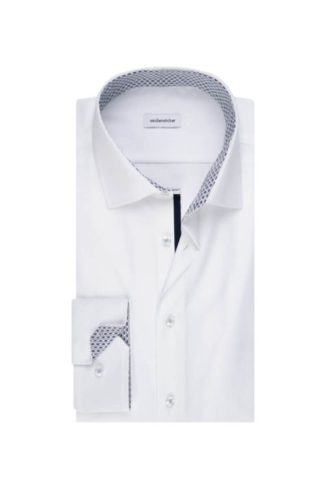 Camicia Uomo Seidensticker Regular No Stiro Tinta unita collo Italiano Manica lunga