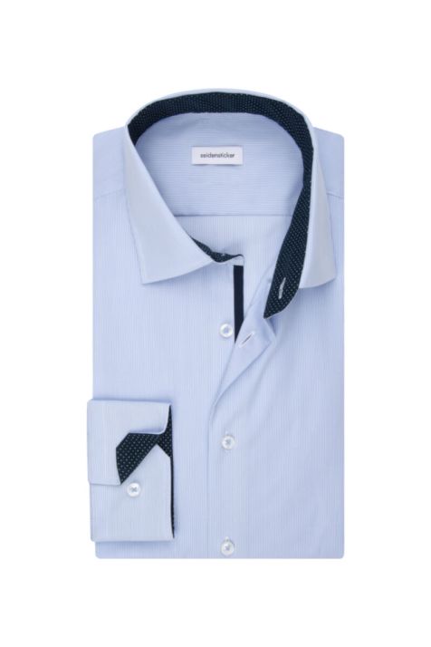 Camicia Uomo Seidensticker Regular No Stiro Righe collo Italiano Manica lunga