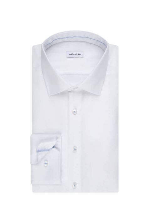 Camicia Uomo Seidensticker Regular No Stiro Tinta unita collo Italiano Manica lunga