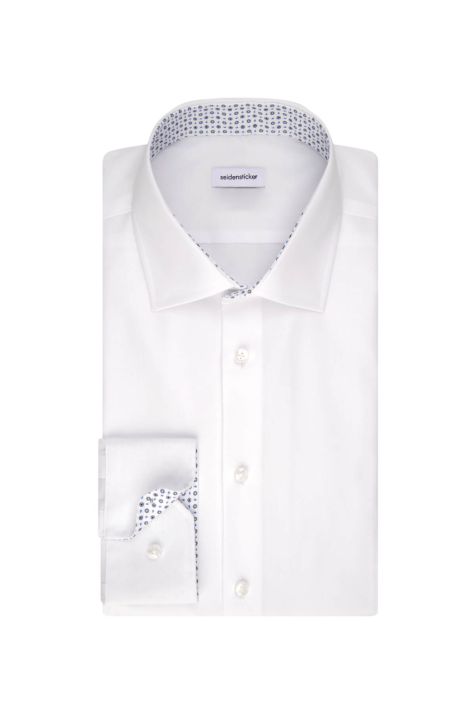 Camicia Uomo Seidensticker Slim No Stiro Tinta unita collo Italiano Manica lunga