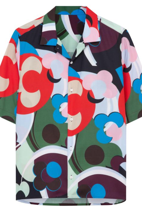 Camicia Uomo Seidensticker Regular No Stiro Fantasia collo Coreano Manica corta