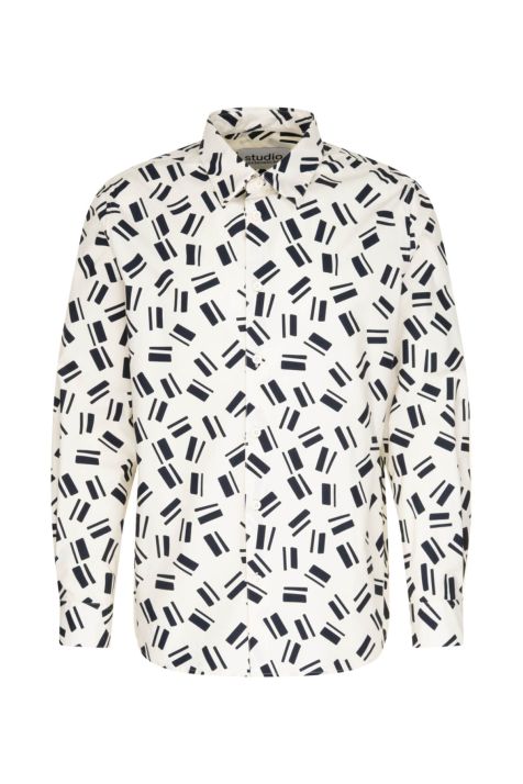 Camicia Uomo Seidensticker Regular No Stiro Fantasia collo Italiano Manica lunga