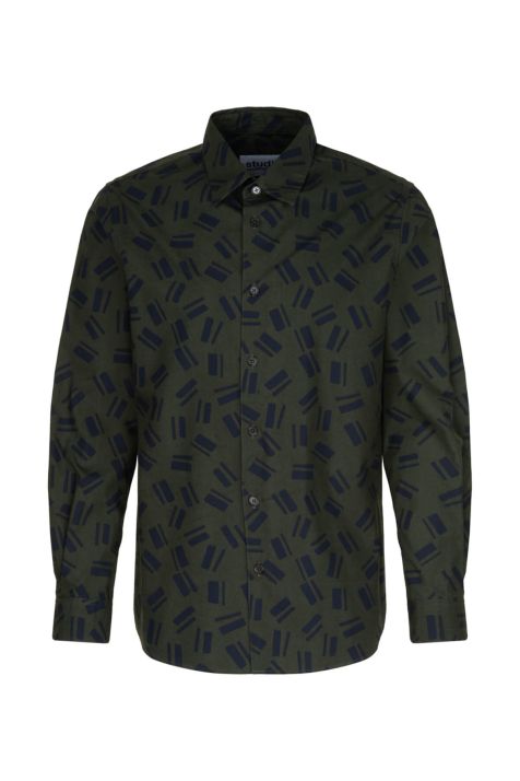 Camicia Uomo Seidensticker Regular No Stiro Fantasia collo Italiano Manica lunga