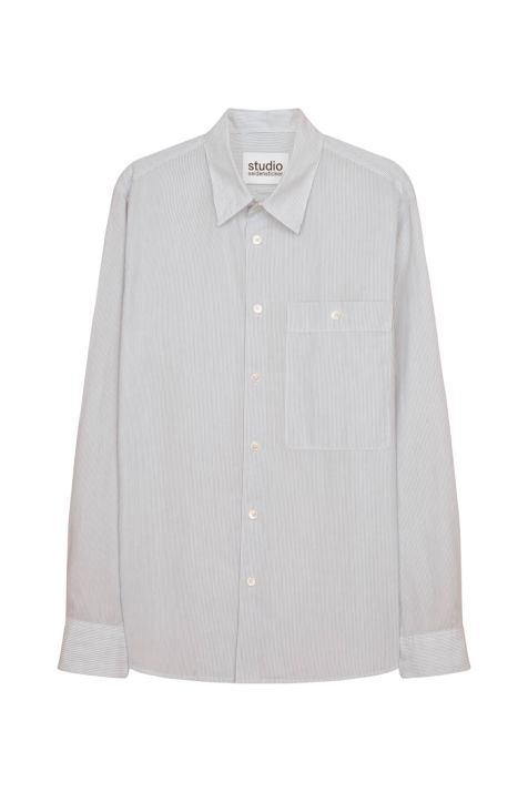 Camicia Uomo Seidensticker Regular No Stiro Righe collo Italiano Manica lunga