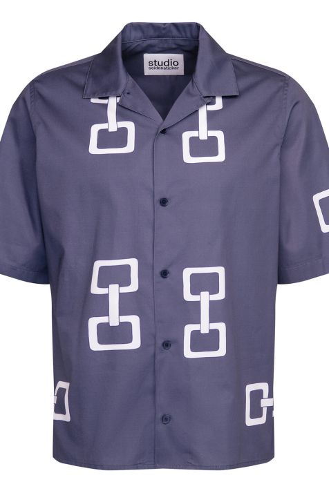 Camicia Uomo Seidensticker Regular No Stiro Fantasia collo Coreano Manica corta