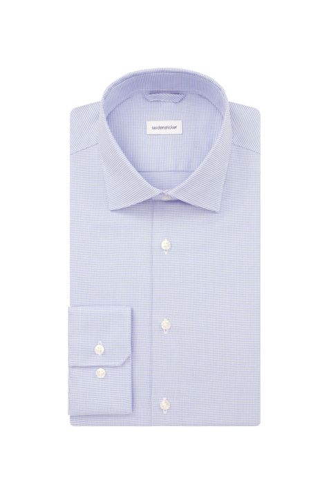 Camicia Uomo Seidensticker Slim No Stiro Tinta unita collo Italiano Manica lunga
