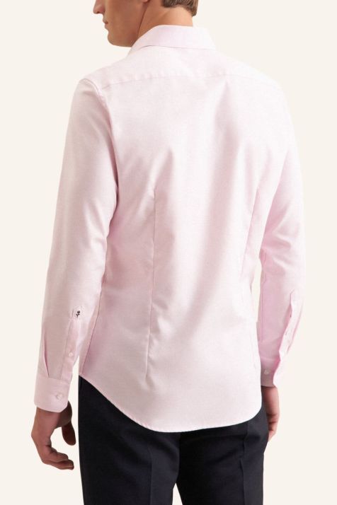 Camicia Uomo Seidensticker Slim No Stiro Tinta unita collo Italiano Manica lunga