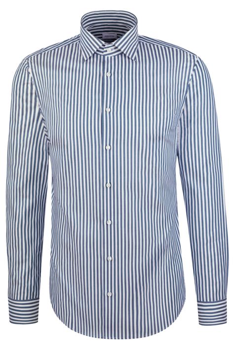 Camicia Uomo Seidensticker Slim No Stiro Righe collo Italiano Manica lunga