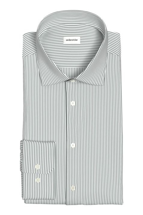 Camicia Uomo Seidensticker Slim No Stiro Righe collo Italiano Manica lunga