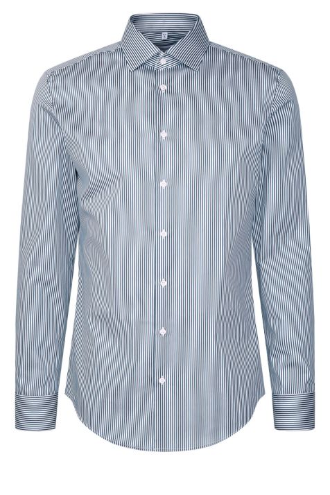 Camicia Uomo Seidensticker Slim No Stiro Righe collo Italiano Manica lunga