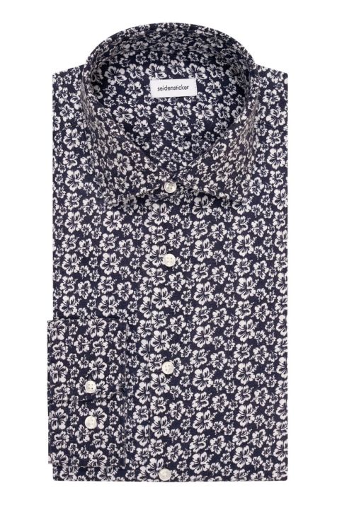 Camicia Uomo Seidensticker Slim Fantasia collo Italiano Manica lunga