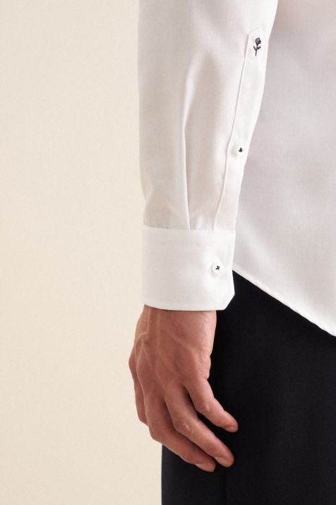 Camicia Uomo Seidensticker Slim No Stiro Tinta unita collo Italiano Manica lunga