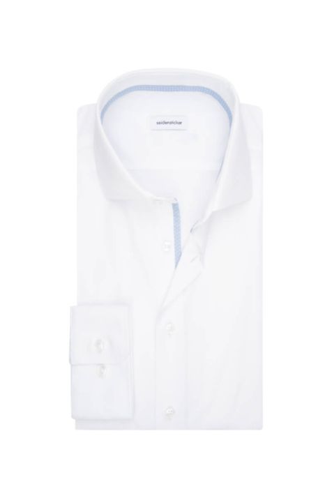 Camicia Uomo Seidensticker Slim No Stiro Tinta unita collo Italiano Manica lunga
