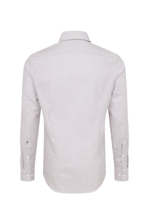Camicia Uomo Seidensticker Slim No Stiro Righe collo Italiano Manica lunga