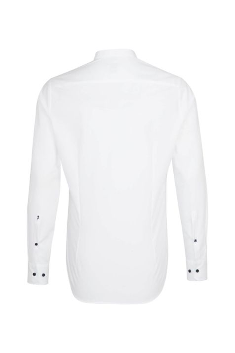 Camicia Uomo Seidensticker Slim No Stiro Tinta unita collo Coreano Manica lunga