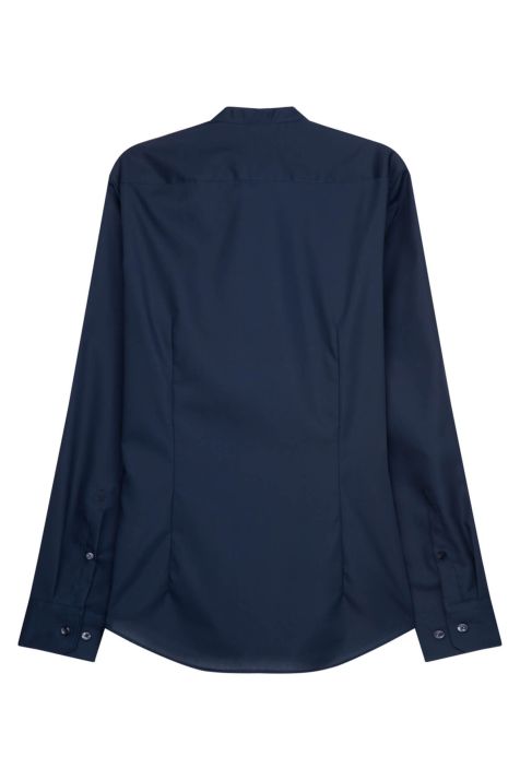 Camicia Uomo Seidensticker Slim No Stiro Tinta unita collo Coreano Manica lunga