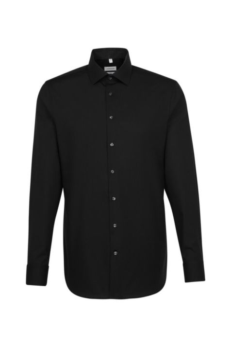 Camicia Uomo Seidensticker Slim No Stiro Tinta unita collo Italiano Manica lunga