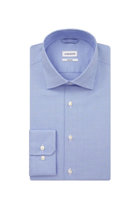 Camicia Uomo Seidensticker Regular No Stiro Tinta unita collo Italiano Manica lunga