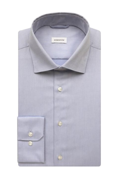 Camicia Uomo Seidensticker Regular No Stiro Tinta unita collo Italiano Manica lunga