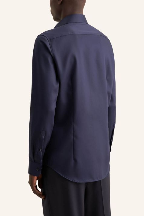 Camicia Uomo Seidensticker Regular No Stiro Tinta unita collo Italiano Manica lunga