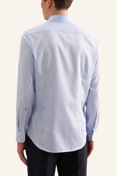 Camicia Uomo Seidensticker Regular No Stiro Tinta unita collo Italiano Manica lunga