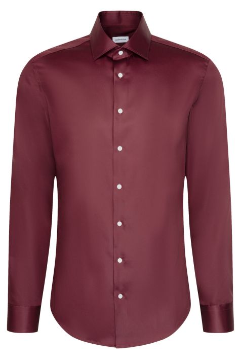Camicia Uomo Seidensticker Regular No Stiro Tinta unita collo Italiano Manica lunga