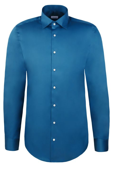 Camicia Uomo Seidensticker Regular No Stiro Tinta unita collo Italiano Manica lunga