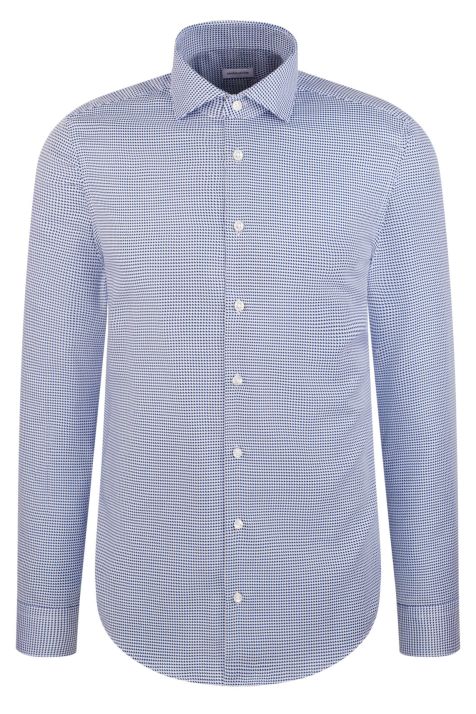 Camicia Uomo Seidensticker Slim No Stiro Fantasia collo Italiano